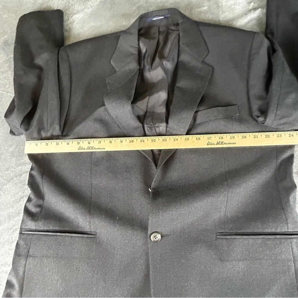 Chaps Ralph Lauren Blazer Mens 46R‎ Charcoal Gray Wool VTG Sport Coat 2 Button